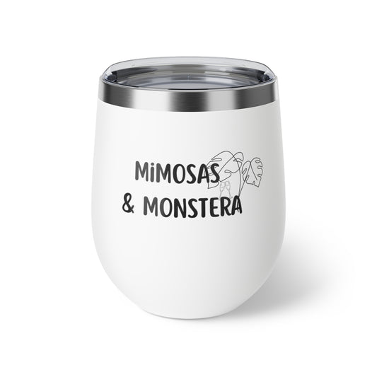 Mimosas & Monstera Wine Tumbler Cloud